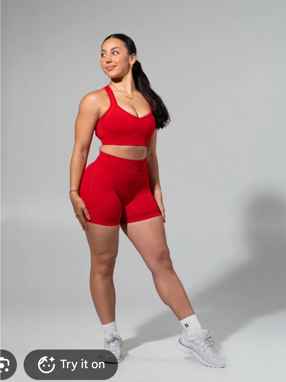❤️BuffBunny Legacy Lipstick Salsa Red High-Rise ❤️Bike Shorts 🔥SOLD OUT 🔥MED